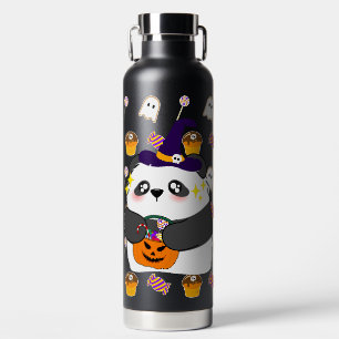 Botella De Agua Halloween desgraciada bebé panda truco o tratamien