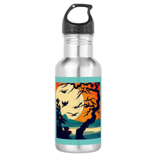 Botella De Agua Halloween - Estilo Woodcut 7