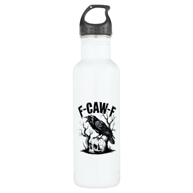 Botella De Agua Halloween F-Caw-F Bird Crow Women Men Retro Classi (Anverso)