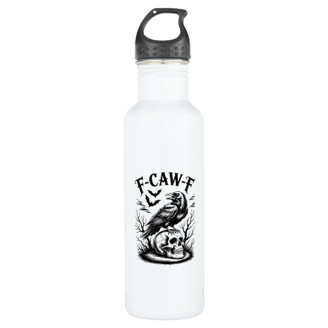 Botella De Agua Halloween F-Caw-F Bird Crow Women Men Trendy Casua (Anverso)