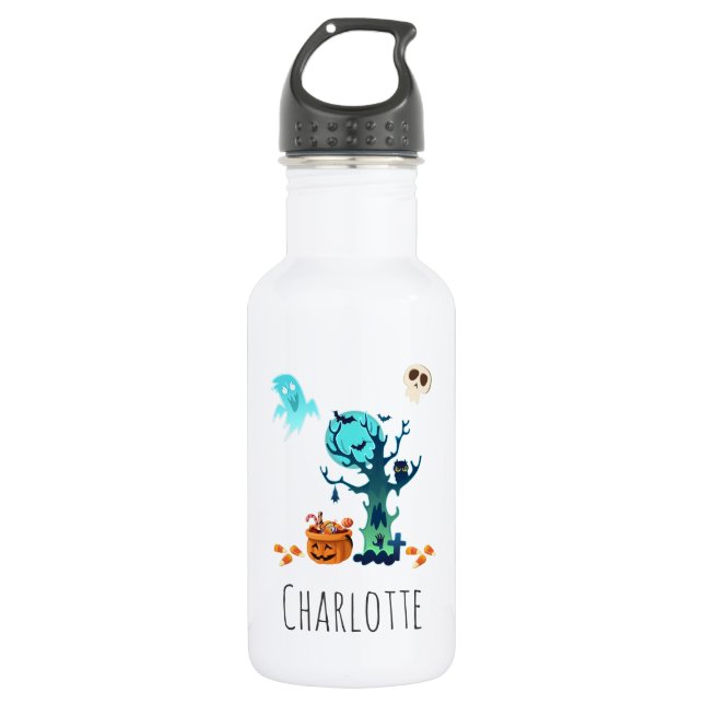 Botella De Agua Halloween Fantasmas espeluznantes Fantasmas Bats S (Anverso)
