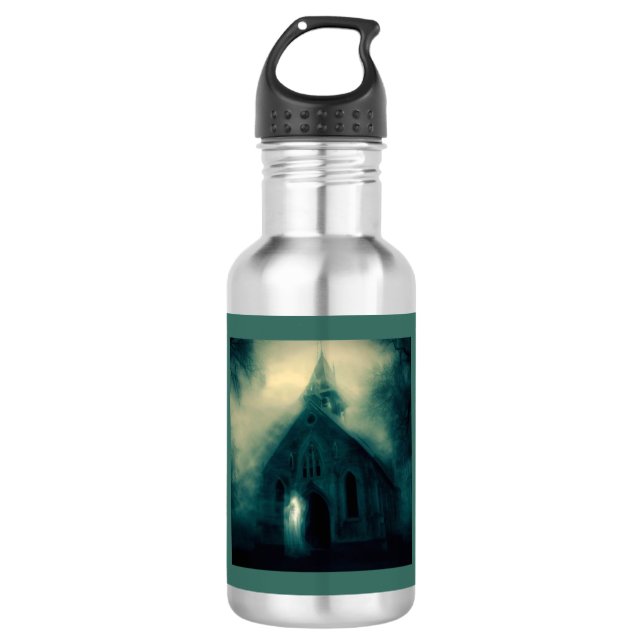 Botella De Agua Halloween - Iglesia embrujada 4 (Anverso)