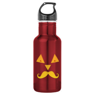 Botella De Agua Halloween Mustache Pumpkin