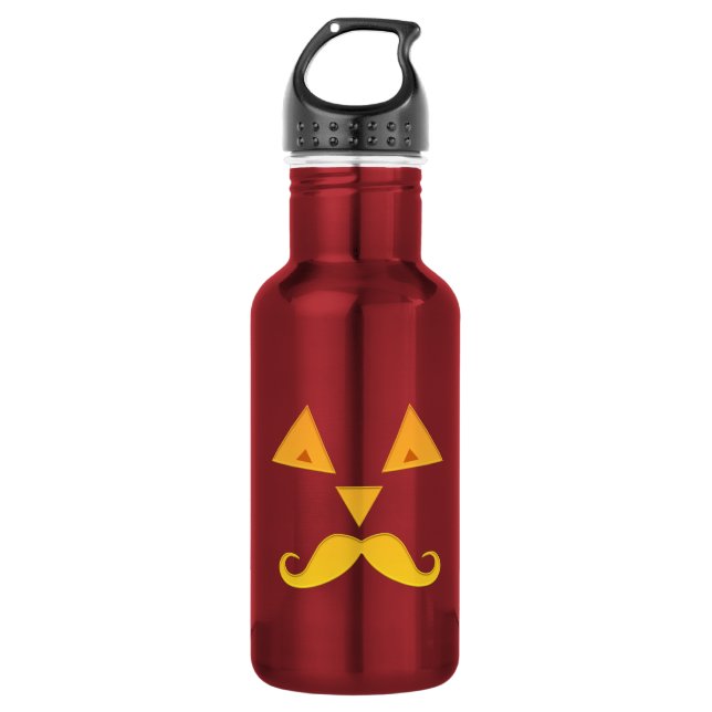 Botella De Agua Halloween Mustache Pumpkin (Anverso)