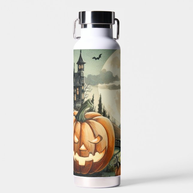Botella De Agua Halloween/otoño/otoño/otoño/calabaza/gato (Delantero)
