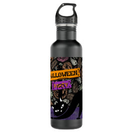 Botella De Agua Halloween Party and Black Cat