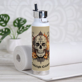 Botella De Agua Halloween, Patrón de Calavera, Calavera a la luz d