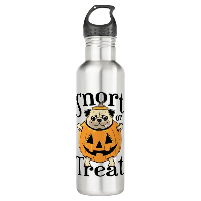 Botella De Agua Halloween Pug (Anverso)