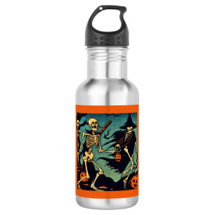 Botella De Agua Halloween - Skeletons Woodcut 2