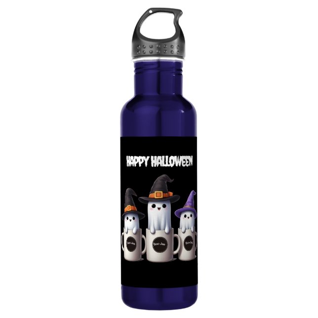 Botella De Agua Halloween - Tres lindos fantasma de boo-jee (Anverso)