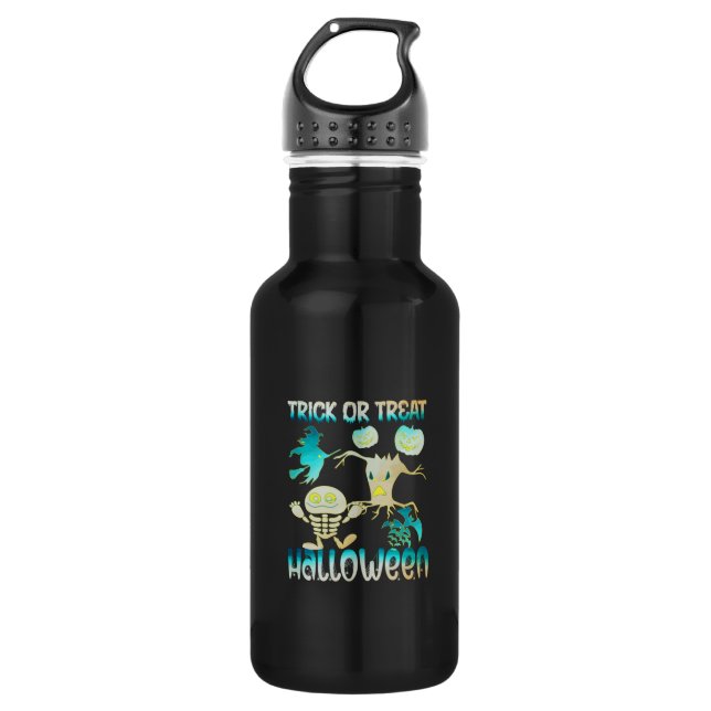 Botella De Agua Halloween Trick O Treta Halloween (Anverso)