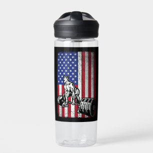 Botella De Agua Halterofilia con la bandera estadounidense de Esta