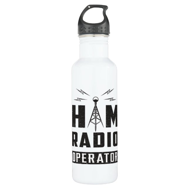 Botella De Agua HAM Radio Amateur Frecuator Antenna Gift (Anverso)