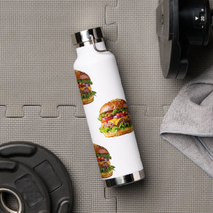 Botella De Agua Hamburguesa con queso apetitosa de SlipperyJoe cru