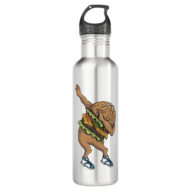 Botella De Agua hamburguesa divertida (Anverso)