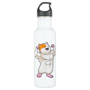 Botella De Agua Hámster como Bodybuilder con músculos grandes