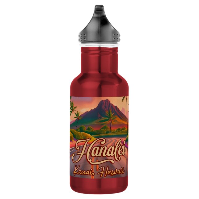 Botella De Agua Hanalei Kauai Hawaii Ruta del Volcán Retro de los  (Derecha)
