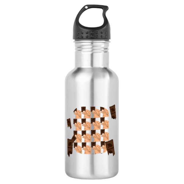 Botella De Agua Hand holding a piece of Valentine's chocolate (Anverso)