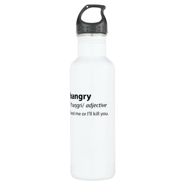 Botella De Agua Hangry Funny Dictionary Definition (Anverso)
