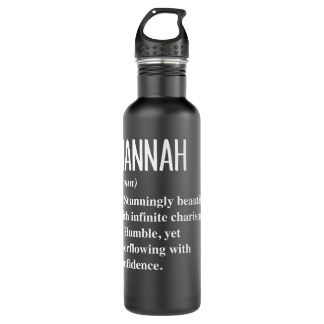 Botella De Agua Hannah First Name Definition Personalized Gift Ide (Anverso)