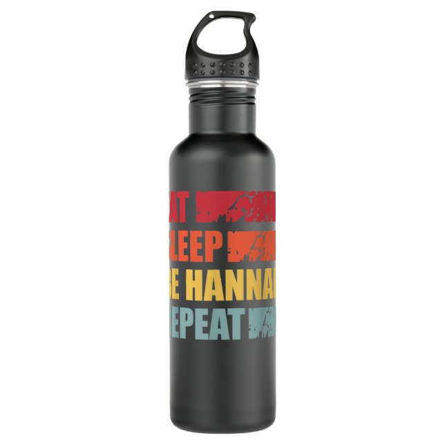 Botella De Agua Hannah Nombre Personalizado Shirt Hannah Nombre T (Anverso)
