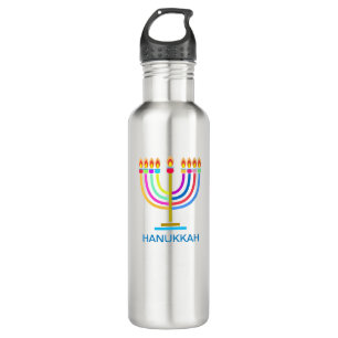 Botella De Agua Hanukkah Menorah Luces Símbolo de vacaciones