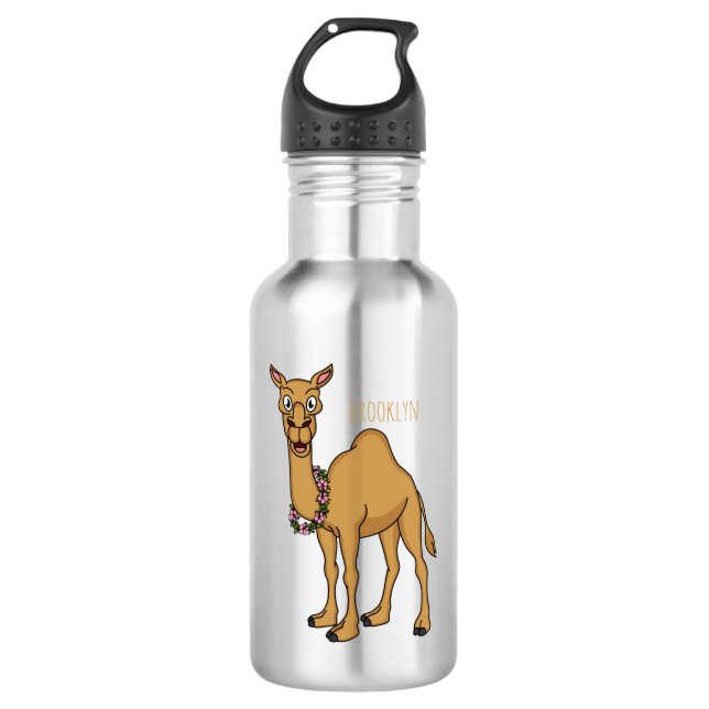Botella De Agua Happy camel cartoon illustration  (Anverso)