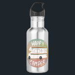Botella De Agua Happy Camper Rainbow RV Sunset Motorhome RV<br><div class="desc">¡Hola,  Campers felices! Golpee la carretera con esta botella de agua dulce con un camper retro vintage. Personalizar agregando tu propio texto. ¡Revisa mi tienda para más!</div>