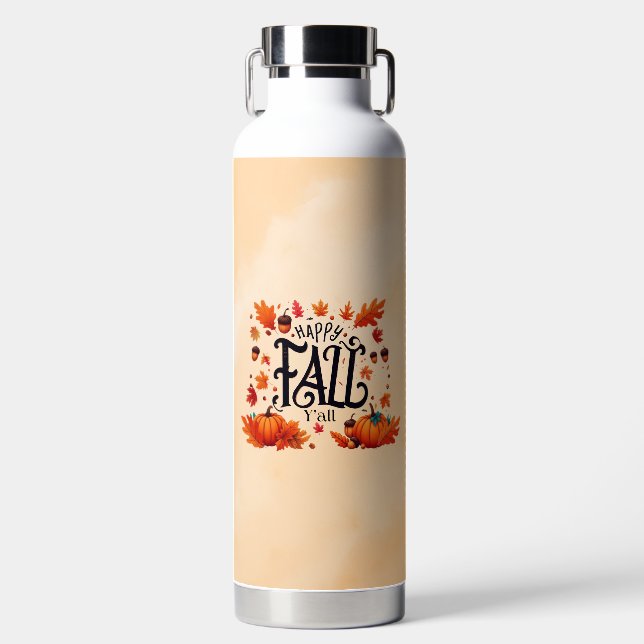 Botella De Agua Happy Fall Y'all (Delantero)