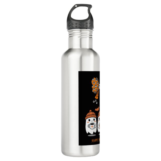 Botella De Agua Happy Halloween – fantômes café mignons (Anverso)