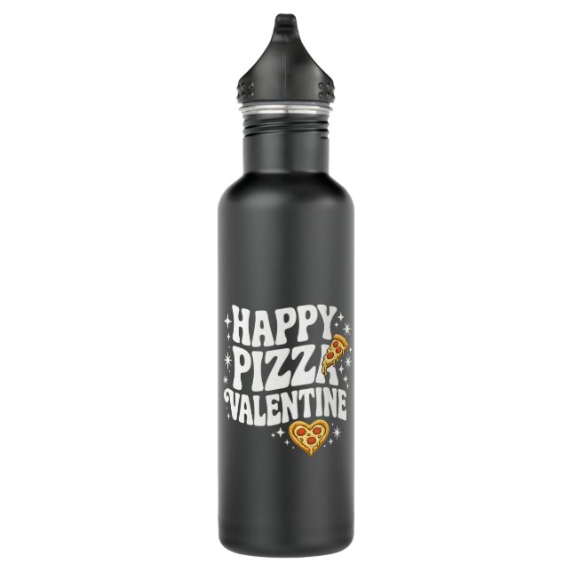 Botella De Agua Happy Pizza Valentine Funny Pizza Love Design (Derecha)