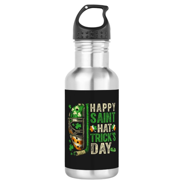 Botella De Agua Happy Saint Hat Trick Ice Hockey Player (Anverso)