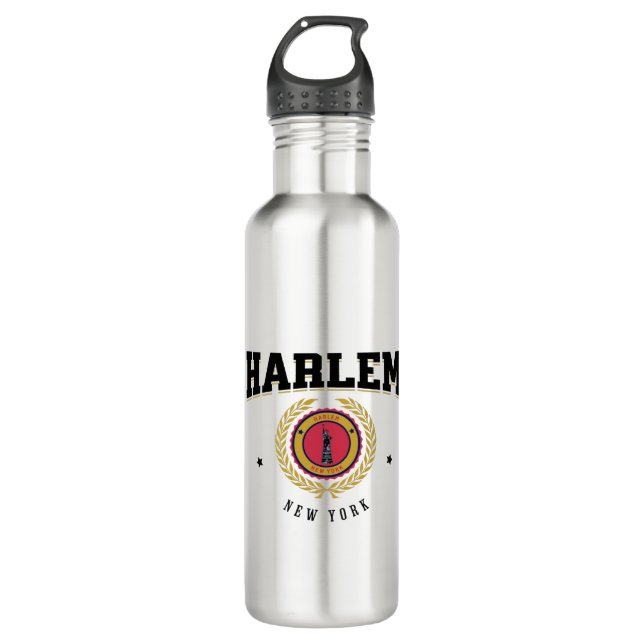 Botella De Agua Harlem New York Black (Anverso)