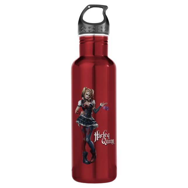 Botella De Agua Harley Quinn con dados difusos (Anverso)