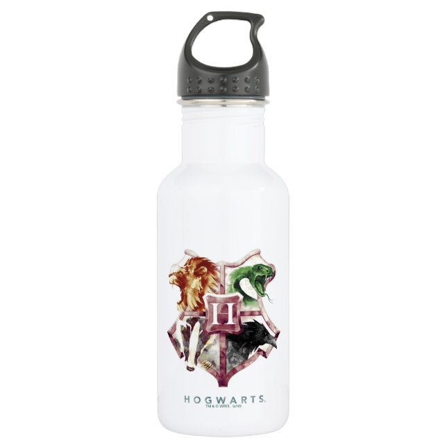 Botella De Agua Harry Potter | acuarela Escudo HOGWARTS™ (Anverso)