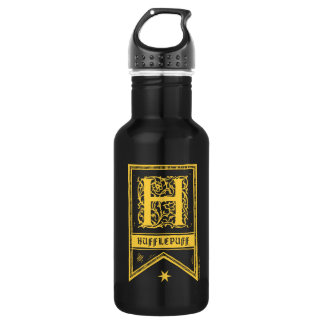Botella De Agua Harry Potter | Bandera de Monograma de Hufflepuff