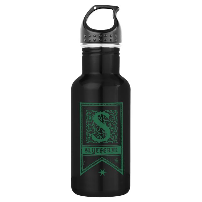 Botella De Agua Harry Potter | Banner de Monograma de Slytherin (Anverso)