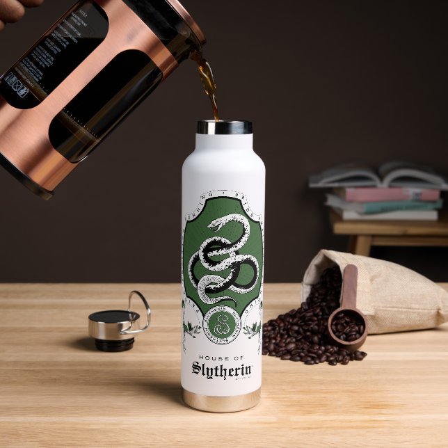 Botella De Agua HARRY POTTER™ | Delicado Escudo SLYTHERIN™ (Café)