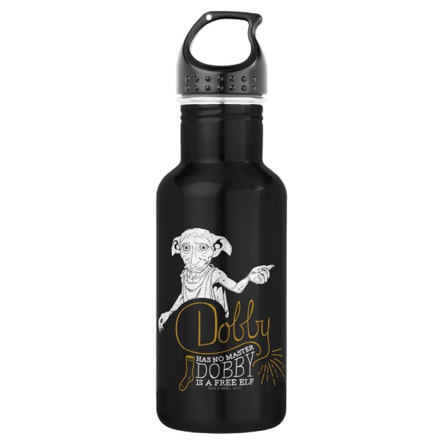 Botella De Agua Harry Potter| Dobby no tiene ningún maestro (Anverso)