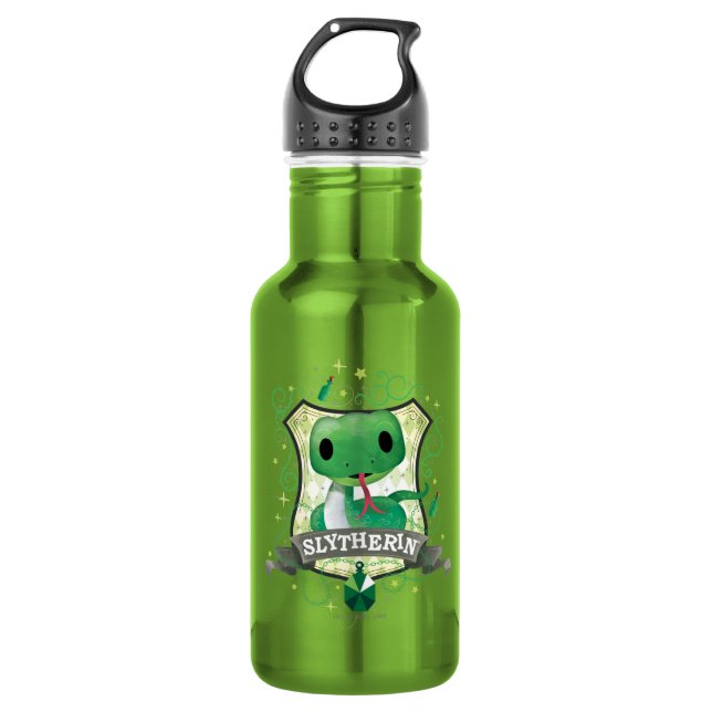Botella De Agua Harry Potter | Encantador Escudo SLYTHERIN™ (Anverso)