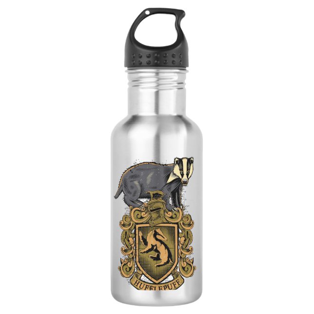 Botella De Agua Harry Potter | Escudo de Hufflepuff con Badger (Anverso)