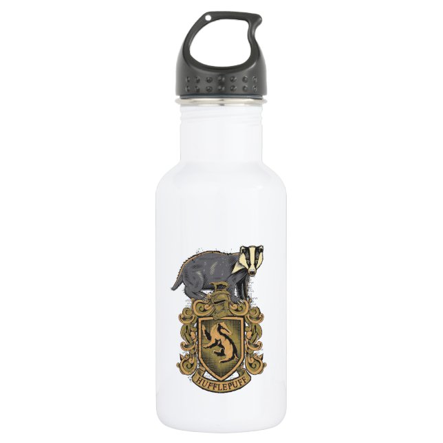Botella De Agua Harry Potter| Escudo Hufflepuff con Badger (Anverso)