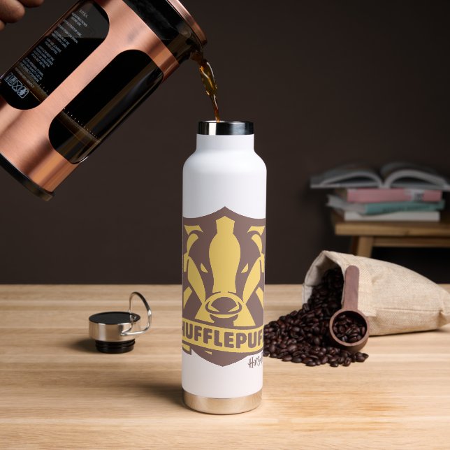 Botella De Agua HARRY POTTER™ | Escudo Summer Magic HUFFLEPUFF™ (Café)