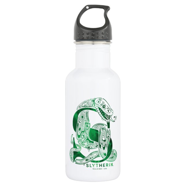 Botella De Agua Harry Potter | Gráfico Aguamenti SLYTHERIN™ (Anverso)