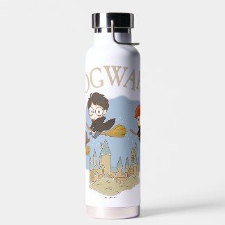Botella De Agua HARRY POTTER™, Hermione y Ron vuelan sobre HOGWART
