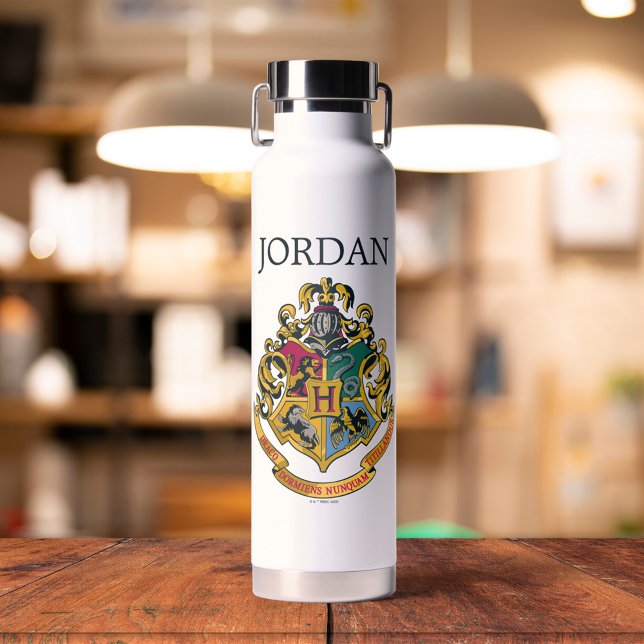 Botella De Agua Harry Potter | Hogwarts Crest | Añadir su nombre (Subido por el creador)