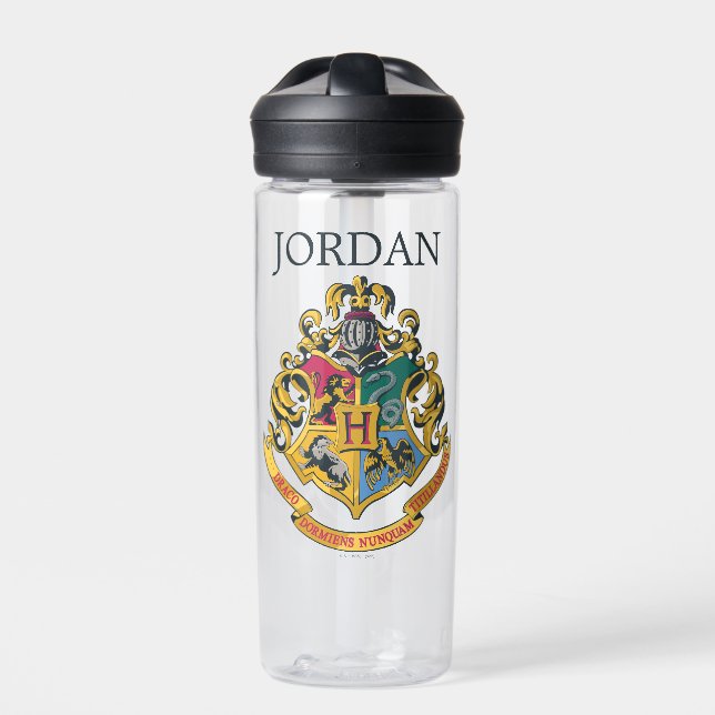 Botella De Agua Harry Potter | Hogwarts Crest | Añadir su nombre (Delante)
