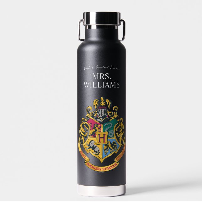 Botella De Agua Harry Potter | Hogwarts Crest Teacher Personalize (Delantero)