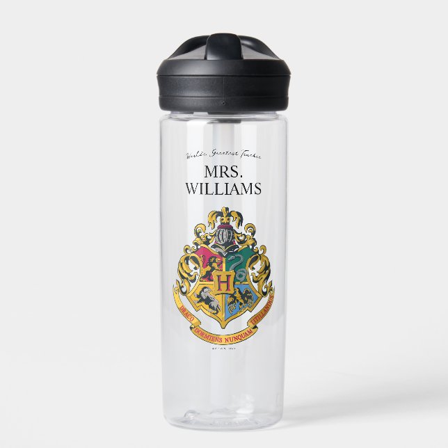 Botella De Agua Harry Potter | Hogwarts Crest Teacher Personalize (Delante)
