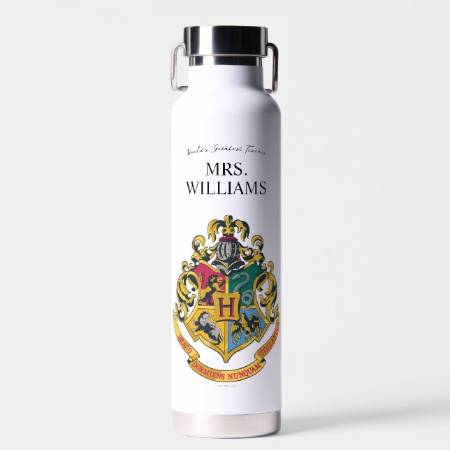 Botella De Agua Harry Potter | Hogwarts Crest Teacher Personalize (Delantero)